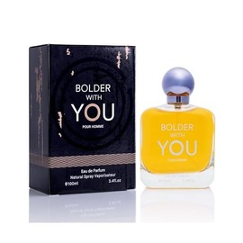 Bolder With You for Men Eau De Parfum Aromatic & Refreshing Scent Notes of Cardamom, Pink Pepper & Violet Leaves Base Fragrance of Vanilla, Sweet Chestnut & Cedarwood Elegant 100ml Bottle