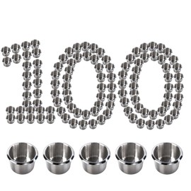 GSE Stainless Steel Drop-in Anti-Spill Storage Drink Cup Holder, Poker Table Cup Holders for Casino Poker Table, Work Desk and Boats, RV Cars & Trucks (Small - 100 Pack)