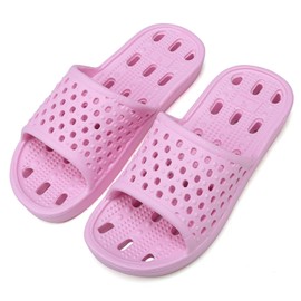 clootess Shower Shoes Slide for Men Women Holes Bath Slipper Bathroom Sandal Pool Gym Non-Slip Pink 36.37