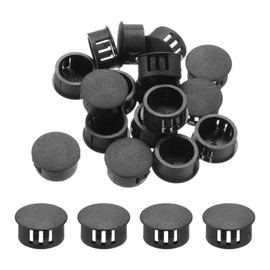 sourcing map 32PCS 18mm(11/16") Black Plastic Hole Plugs, Flush Type Panel Hole Plugs Insert End Caps for Locking Hole Tubes Furniture Cabinet
