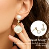 18K Mother of Pearl shell in Yellow Gold-Plated Earring. Seashell
