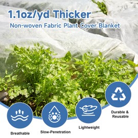 Plant Covers Freeze Protection,10 ft x 30 ft 1.1oz/yd² Thicker Floating Row Blanket Cover Fabric Plant Cloth for Winter Frost Snow and Garden Protection