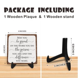 Funny Wooden Sign -Be Pound - Positive Inspirational Quote Wood Plaque With Support, Gift For Her, Him, Friends, Home House Shelf Desk Decoration - B16