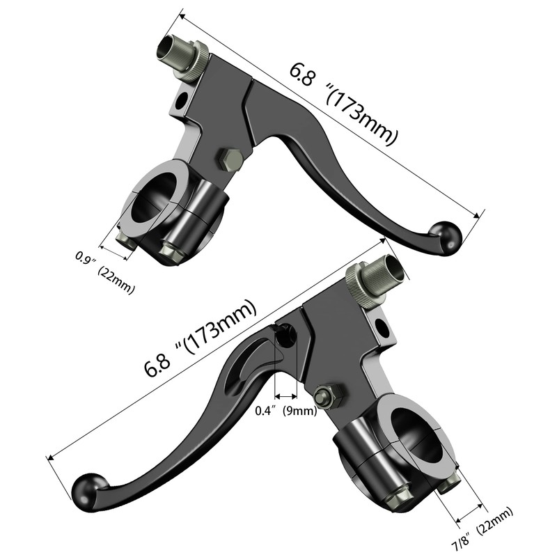 RUTU Links Dirt Bike Clutch Levers, 7/8" Handlebar Parts for