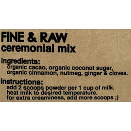 Fine & Raw Vegan Hot Cocoa Mix, Dairy-Free Hot Chocolate Mix – Holiday Ceremonial Mix Instant Plant Based Hot Chocolate with Organic Cacao and Organic Coconut Sugar - Made in Brooklyn 12 Ounce