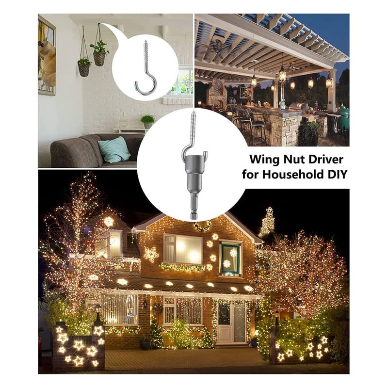 Hopbucan 5 PCS Steel Power Wing Nut Driver Set with