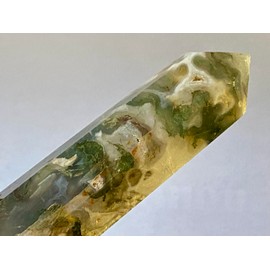 ✦ Bella-gems ✦ 3.5"- "Distinctive/Top Grade"~ Translucent Tendrils Green Moss Agate In Quartz Chalcedony Generator Tower Point Obelisk -Six-Sided - L1391