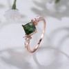 Angol Natural Moss Agate Ring 925 Sterling Silver Rose Gold