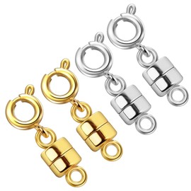 OHINGLT Strong Magnetic Necklace Clasps and Closures,Gold and Silver Plated Jewelry Clasps Converters for Bracelet Necklaces Chain