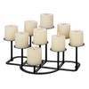 9 Arms Black Candelabra for Inside Fireplace - Metal Candle