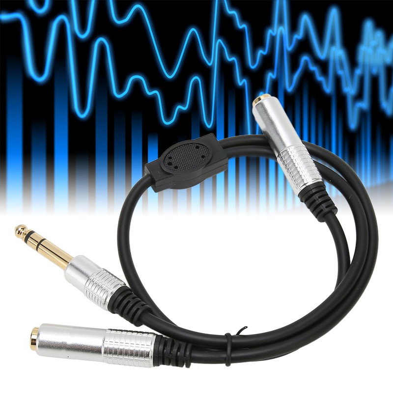 6.35mm to Dual 6.35mm Y Splitter Cable Professional 1/4 Inch