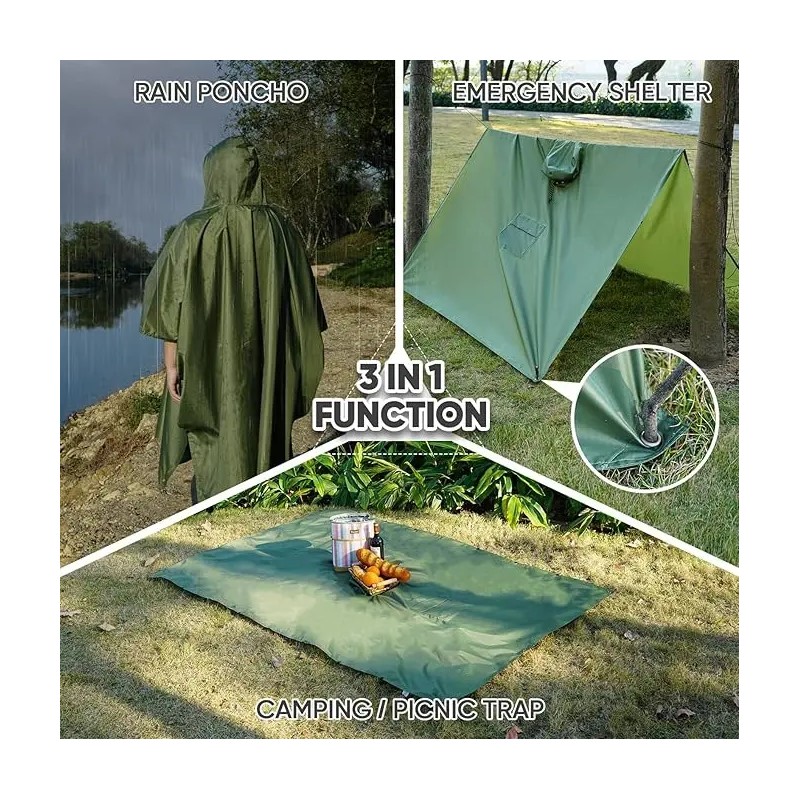 Chubasquero Impermeable Portátil Con Manga Con Capucha