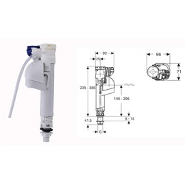 Geberit Impuls 360 Adjustable Bottom Inlet with Filling Valve 1/2" Toilet Cistern