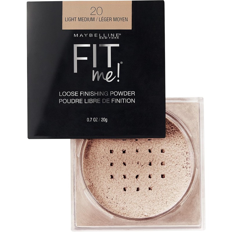 MAYBELLINE - Polvo de acabado suelto Fit Me, ligero, mediano,