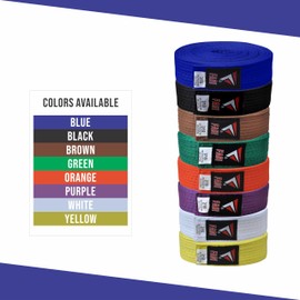 Fadi Sports Martial Arts Belt for Karate, Judo, Aikido and Taekwondo - Durable Cotton-Polyester Blend for Adults and Kids, Blue, 4