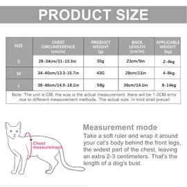 AYNKH Cat Surgery Suit, Cat Clothes, Kitten Onesie, Cat Bodysuit to Stop Licking, Medical Vest, Cone of Shame, Alternative Surgical Spay Suit for Female Cat