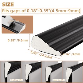 KNEELISA 196” Wedge-Shape Foam Window Weather Stripping Door Seal Strip,Soundproofing Frame Insulation Tape for Exterior Front Door,Noise Cancelling Window Inserts,Door Gap Filler Light Blocker,Black
