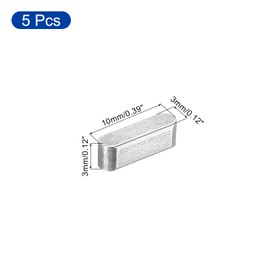 sourcing map 5Pcs Round Ended Feather Key, 3x3x10mm Stainless Steel Professional Parallel Drive Shaft Key Stock for Fasteners Mechanical Industry