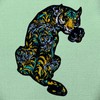 Flower Tiger Embroidered Badge Iron-on or Sew on Patch