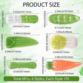 CRASPIRE 6 Styles Ceramic Chopstick Rest Vegetables Series Green Japanese Style Cute Chopstick Rack Stand Holder Portable Washable Reusable for Forks Spoon Kitchen Supplies Cooking Utensils Tableware