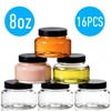 16 Pack 8 Oz Plastic Jars with Lids, Clear Body