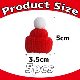 Lznnnnni ミニ クリスマス帽子 5個セット サンタ ミニ ニット帽 DIY ミニ人形 服 クリスマス ホリデー ホームデコレーション チュア 手芸材料 アクセサリー パーツ クラフト用品