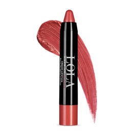 Lola Make Up by Perse Cream Lipstick Ultra Hydrating Lightweight and Soft Chubby Lip Balm Stick, Long-Lasting and Moisturising, Vegan and Cruelty-Free Makeup for Women, Peach 02