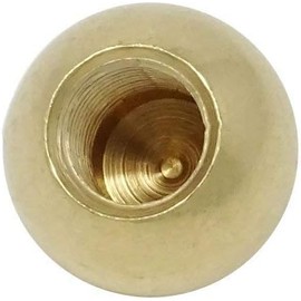 Brass Ball Diameter 20 mm with M10 x 1 Fine Thread DIN 13-5 Blind Thread - 1 Piece - Raw Brass Turned Part Threaded Ball