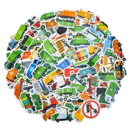 100 Pack Garbage Truck Stickers, Garbage Truck Party Favors, Birthday Decorations