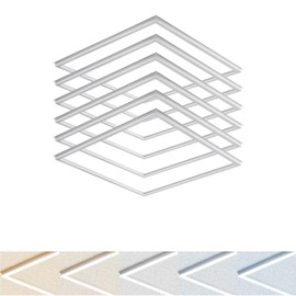 2x2 FT Edge-Lit Frame LED Panel Lights,5CCT Selectable 3000K-6500K, 2600/3900/5200LM,20W/30W/40W Switch, Grid Drop Ceiling Lights,0-10V Dimmable,Damp Rated,100-277V,ETL Listed (2 X 2 EDGE - 6 PACK)