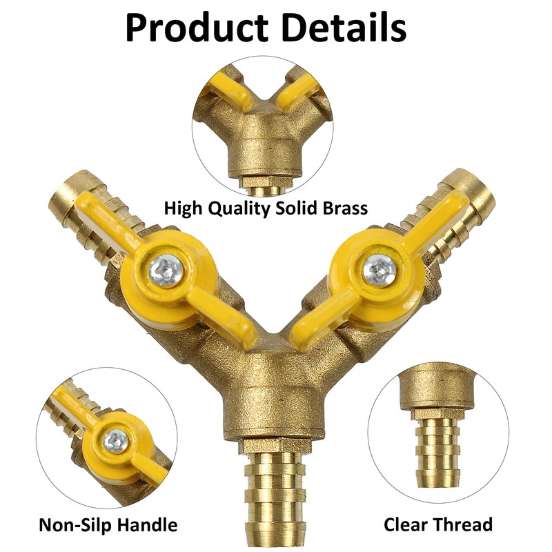 bociloy 3 Way Shut Off Ball Valve 3/8" (11.5mm) Hose