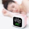 LED Alarm Clock Night Light USB Rechargeable Mirror Design Adjustable