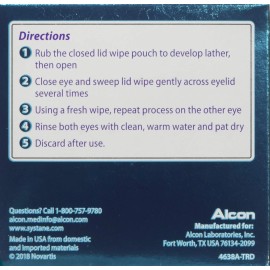 Systane Lid Wipes Eyelid Cleansing Wipes 30 Each 30 Count (Pack of 3)
