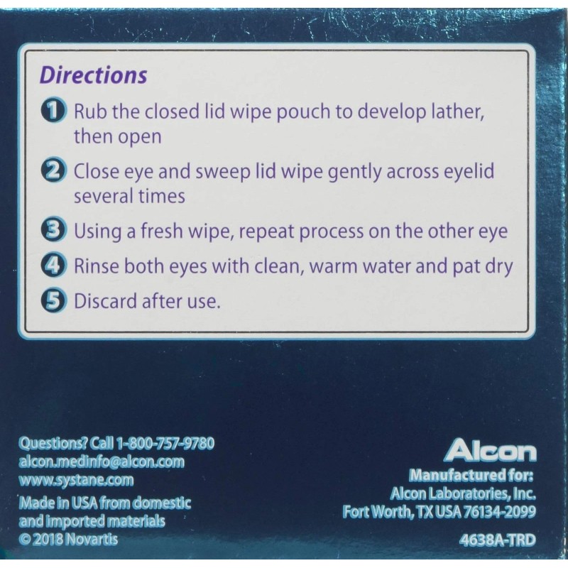 Systane Lid Wipes Eyelid Cleansing Wipes 30 Each 30 Count