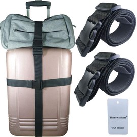 Thenewallhere Luggage Straps for Suitcases,Heavy Duty Travel Accessories Belts,Adjustable with Quick Release Buckle/Clips,2 PCS Nylon 2"x78" Add A Bag Backpack,Luggage,Suitcases Packing Securing Strap