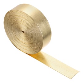 sourcing map Leather Strips 20mm Wide 5m Long Metallic Leather Strip Flat Leather Belt Cord Soft Faux leather straps for crafts diy Sewing Traction Ropes,Golden