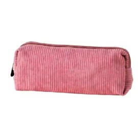 SHUANGBAODALAO Pencil Case Corduroy Fabric School Pencil Case Adult School Supplies Girls Pencil Case Teenager Compartments School Pencil Case Large Pencil Case, pink, Retro