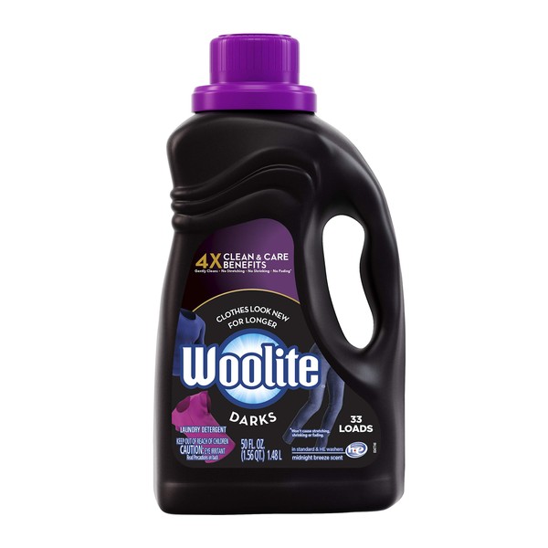 Woolite Dark Care Laundry Detergent, Midnight Breeze Scent, 50 oz/ 33 Loads *Packaging May Vary*