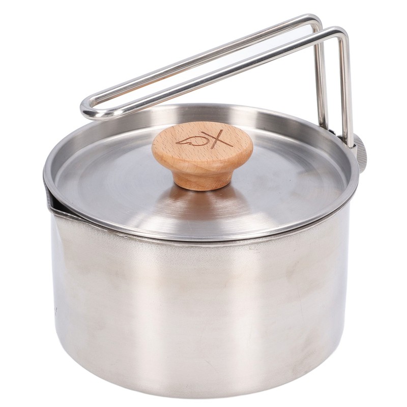 1000ml Camping Pot Stainless Steel Portable Outdoor Tea Coffee Pot