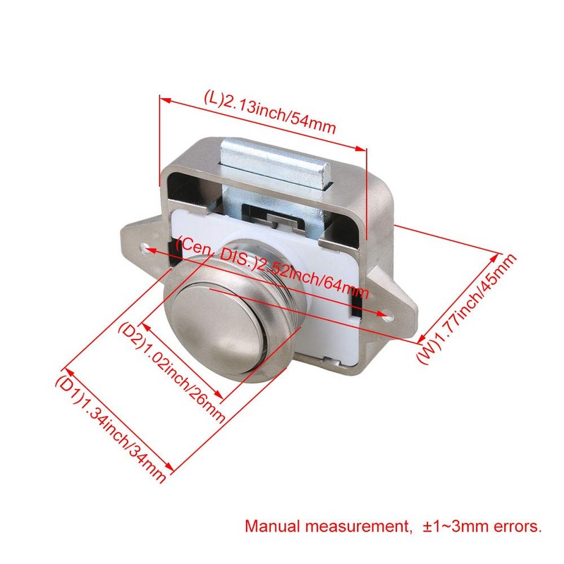 RDEXP 26mm Opening Hole Pearl Nickel Keyless Push Button Cabinet