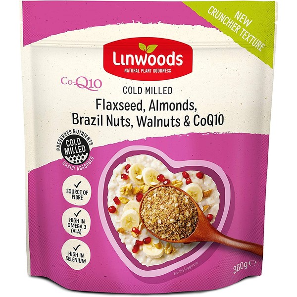 Linwoods Milled Flaxseed, Almonds, Brazil Nuts, Walnuts and Co-q10 360g