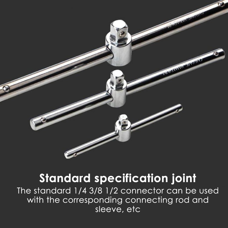 T Handle Sliding Bar, 1/4" 3/8" 1/2" Drive Sliding Wrench