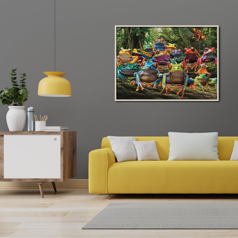 Colorful Frog Puzzle 1000 Piece for Adults, Rainbow Frogs Jigsaw