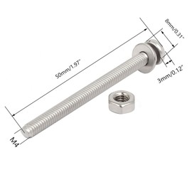 TA-VIGOR 12Pcs M4x50mm Screw Assortment Kit, 304 Stainless Steel Phillips Pan Head Bolt Screw Nut Washer for Professionals, Amateurs, Landlords, Repairmen, Wood Furniture Appliances and DIY