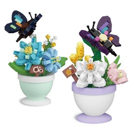 UOY Flower Building Blocks Set, Flower Building Blocks Kit, Artificial Flowers Kit, Bouquet Building Blocks, DIY Building Toy Sets, Bouquet Building Block for Teenagers, Home Decor (G)