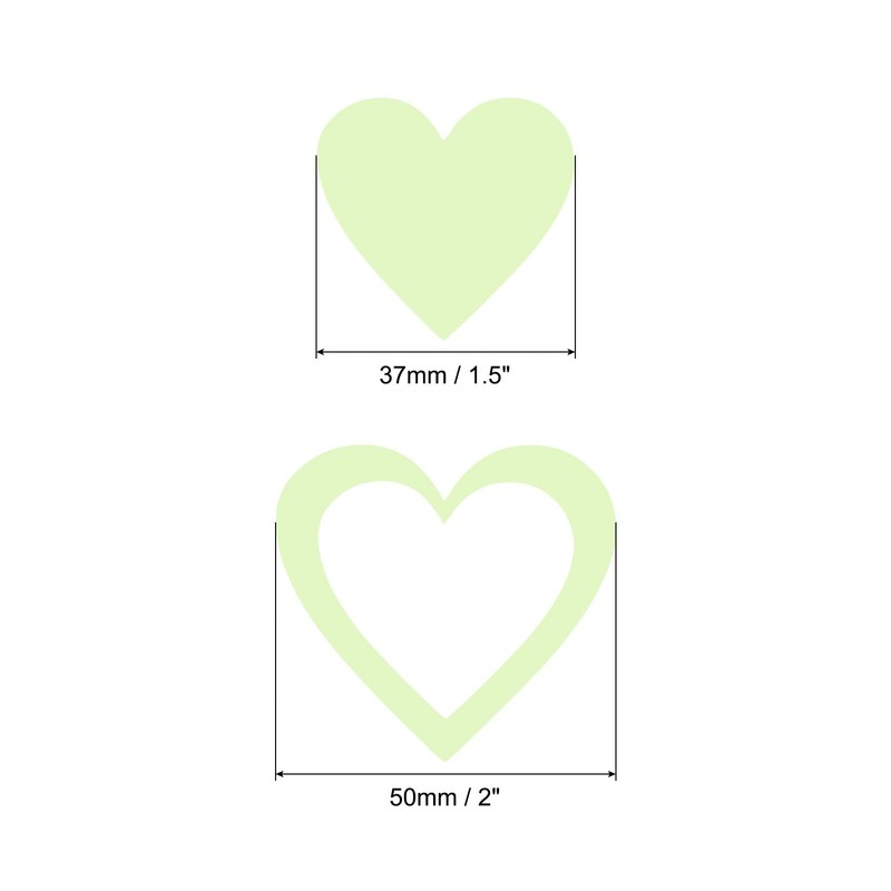 sourcing map Glow in The Dark Heart Decals Decor Green