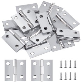 25 mm × 25 mm Hinges Foldable Small, Pack of 12 Stainless Steel Door Hinge Piano Band Outdoor Hinge Mini Hinge for Doors Windows Cabinets with 48 Screws