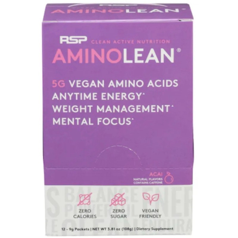 RSP Aminolean Energy Powder Drink Weight Supplement Vegan * 12