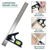 Square Carpentry Metal Set, 3Pcs Combination Square Tools with Bubble