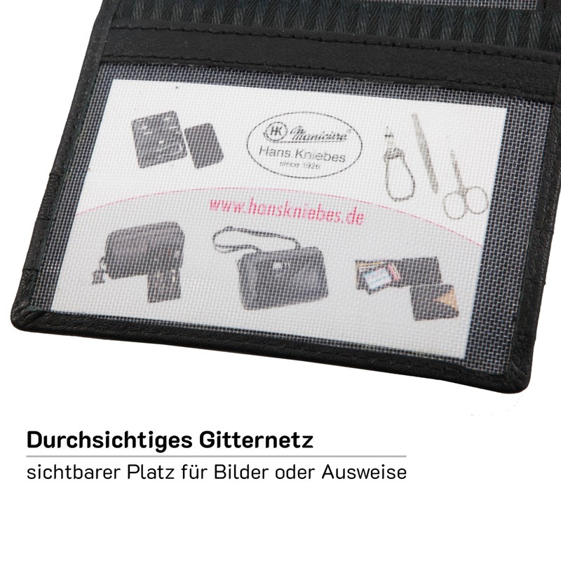 Hans Kniebes Men's Leather Wallet in Landscape Format with 10
